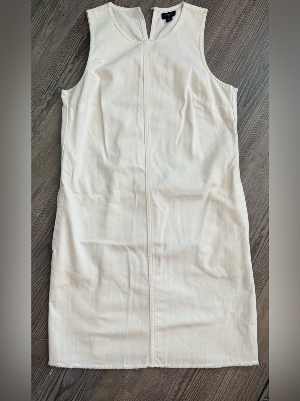 J. Crew White Denim Sleeveless Midi Dress